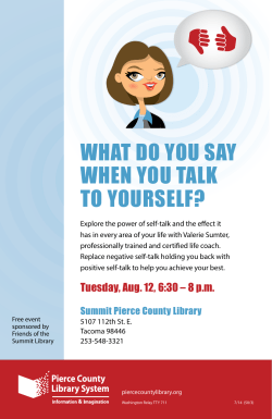 Aug. 12 | What Do You Say When You Talk to Yourself