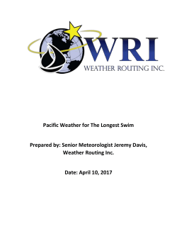 Pacific Weather for The Longest Swim Prepared by: Senior