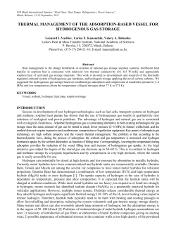 thermal management of the adsorption-based vessel for