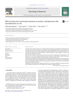 Effects of long-term etanercept treatment on anxiety