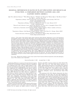 regional differences in rates of plant speciation and