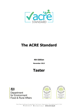 The Acre Standard - Action with Communities in Rural England