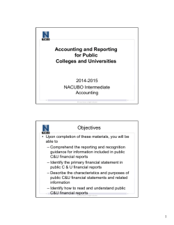 Accounting and Reporting for Public Colleges