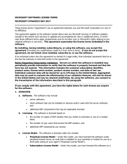MICROSOFT SOFTWARE LICENSE TERMS