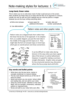 Note-making styles - University of Edinburgh