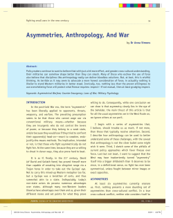 Asymmetries, Anthropology, and War
