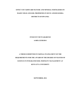 effect of farmyard manure and mineral fertilizers on maize yield and