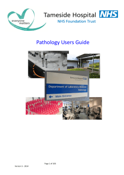 Pathology Users Guide - Tameside Hospital NHS Foundation Trust