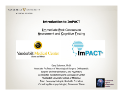 Introduction to ImPACT - Vanderbilt University School of Medicine