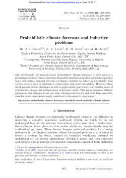 Probabilistic climate forecasts and inductive problems