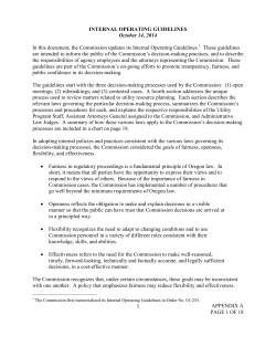 Internal Operating Guidelines - Oregon Public Utility Commission