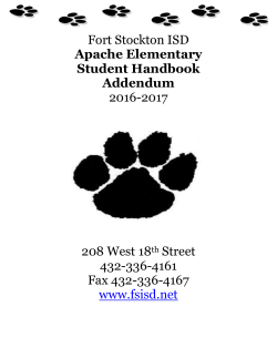 2016-2017 Apache Student Handbook Addendum