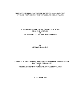 self-reflexivity in postmodernist texts