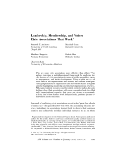 Leadership, Membership, and Voice: Civic