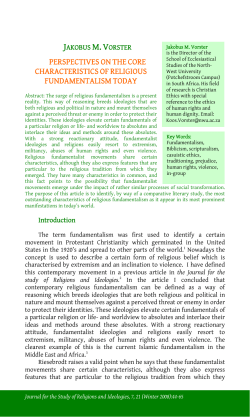 perspectives on the core characteristics of religious fundamentalism