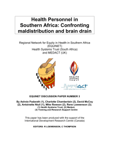 Health Personnel in Southern Africa: Confronting