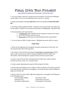 Project Handout - Mr Banks - 7th Grade History