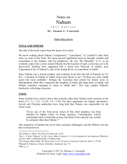 Notes on Nahum