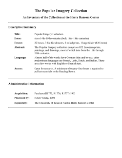 The Popular Imagery Collection - The University of Texas at Austin