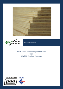 Facts About Formaldehyde Emissions from EWPAA