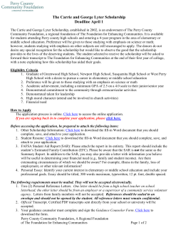 The Carrie and George Lyter Scholarship