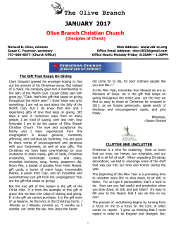 January, 2017 - Olive Branch Christian Church