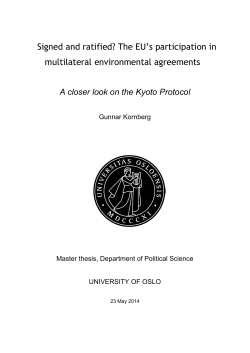 Signed and ratified? The EU`s participation in - DUO
