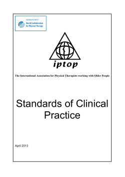 Standards of Clinical Practice - Academy of Geriatric Physical Therapy