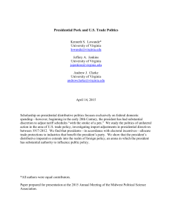 Presidential Pork and US Trade Politics