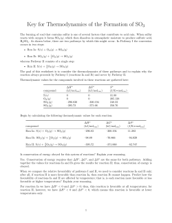 Key for Thermodynamics of the Formation of SO3