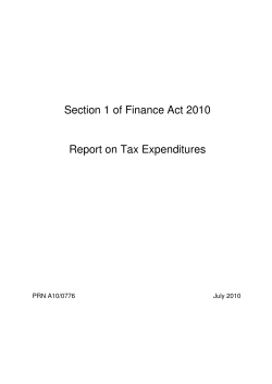 Section 1 of Finance Act 2010 Report on Tax Expenditures