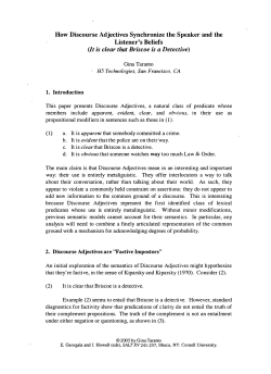 How Discourse Adjectives Synchronize the Speaker and the