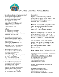 3rd grade: christmas program songs