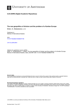 The new geopolitics of division and the problem of a Kantian Europe