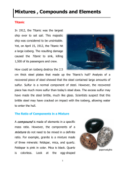 Mixtures , Compounds and Elements