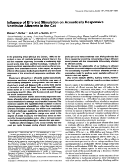 Influence of Efferent Stimulation on Acoustically Responsive