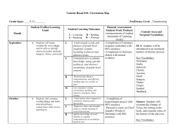 Content-Based ESL Curriculum Map Grade Span