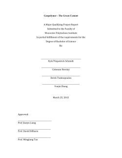 Geopolymer - The Green Cement A Major Qualifying Project Report