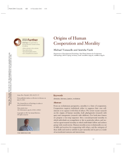 Origins of Human Cooperation and Morality