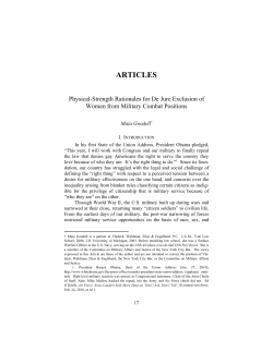 Physical-Strength Rationales for De Jure Exclusion of Women from