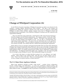 Change at Whirlpool Corporation