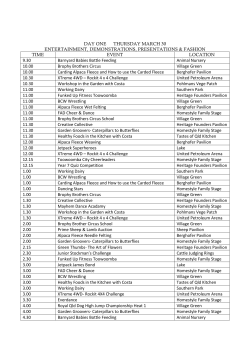 DAY ONE THURSDAY MARCH 30 ENTERTAINMENT