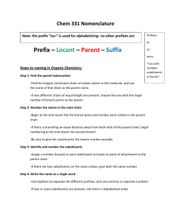 Prefix &ndash; Locant &ndash; Parent &ndash; Suffix
