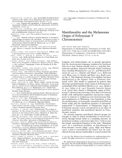 Matrilineality and the Melanesian Origin of Polynesian Y