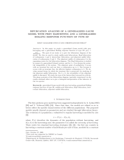 BIFURCATION ANALYSIS OF A GENERALIZED GAUSE MODEL