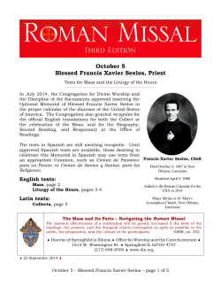 October 5 Blessed Francis Xavier Seelos, Priest