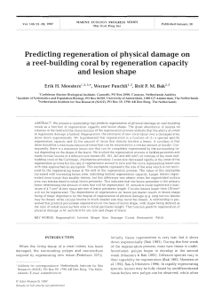 Predicting regeneration of physical damage on a reef