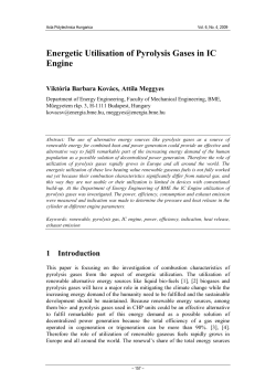 Energetic Utilisation of Pyrolysis Gases in IC Engine