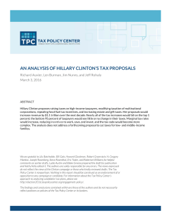 an analysis of hillary clinton`s tax proposals