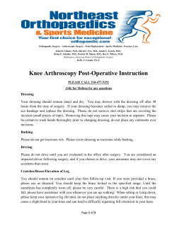 Knee Arthroscopy Post-Operative Instruction